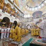 On the 8th Sunday after Pentecost, His Eminence Metropolitan Vladimir concelebrated at the Divine Liturgy to His Holiness Patriarch Kirill in the St Nicholas Cathedral in Kronshtadt